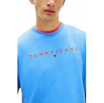 TOMMY JEANS REG LINEAR LOGO TEE EXT T-SHIRT ΜΠΛΟΥΖΑ ΑΝΔΡΙΚΗ CIEL