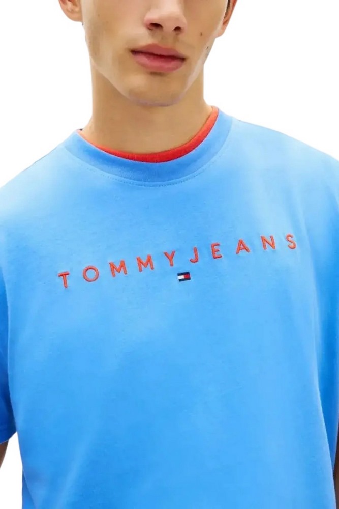 TOMMY JEANS REG LINEAR LOGO TEE EXT T-SHIRT ΜΠΛΟΥΖΑ ΑΝΔΡΙΚΗ CIEL