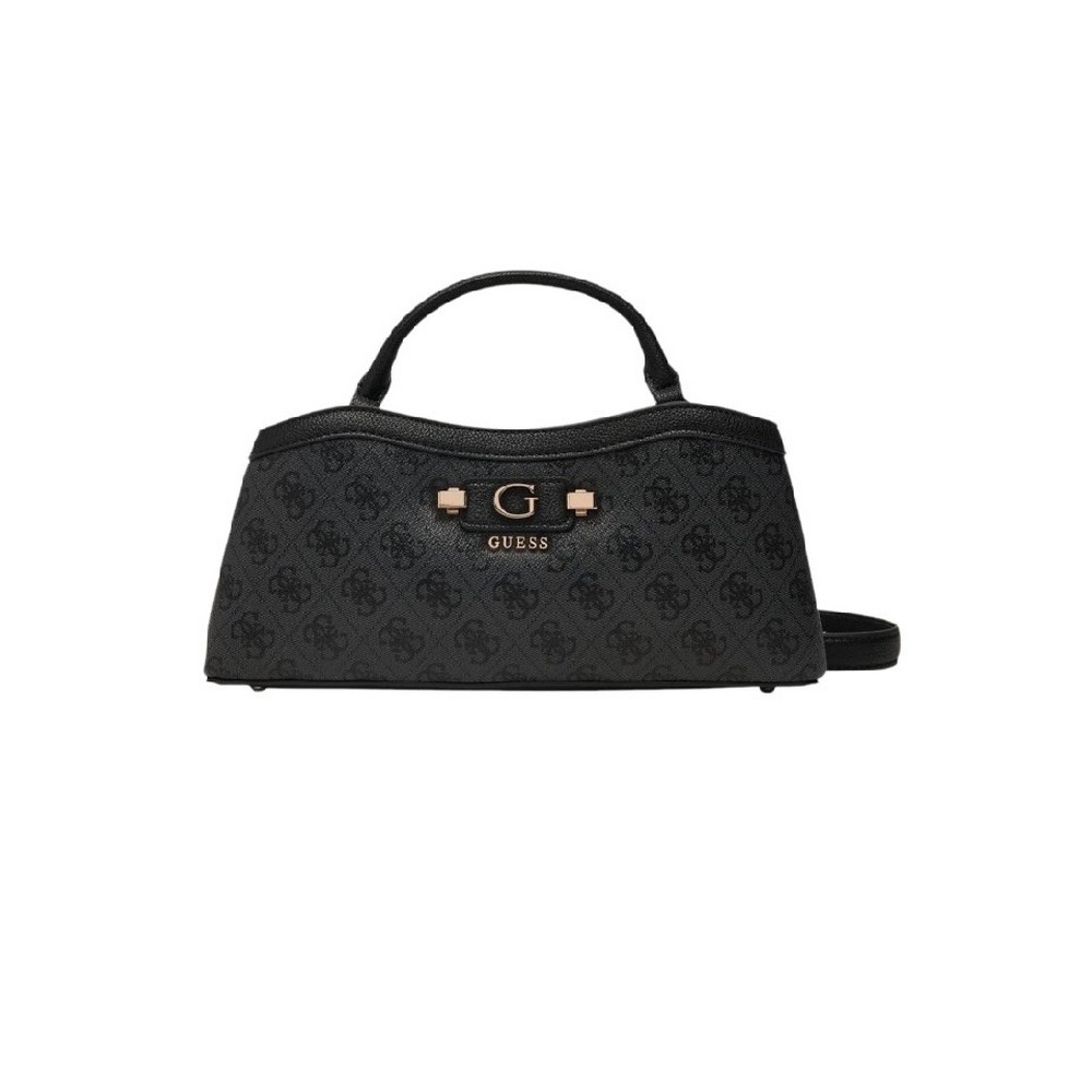 GUESS LINDSEY SMALL 2 COMP SATCHEL ΤΣΑΝΤΑ ΓΥΝΑΙΚΕΙΑ DARK GREY