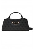 GUESS LINDSEY SMALL 2 COMP SATCHEL ΤΣΑΝΤΑ ΓΥΝΑΙΚΕΙΑ DARK GREY