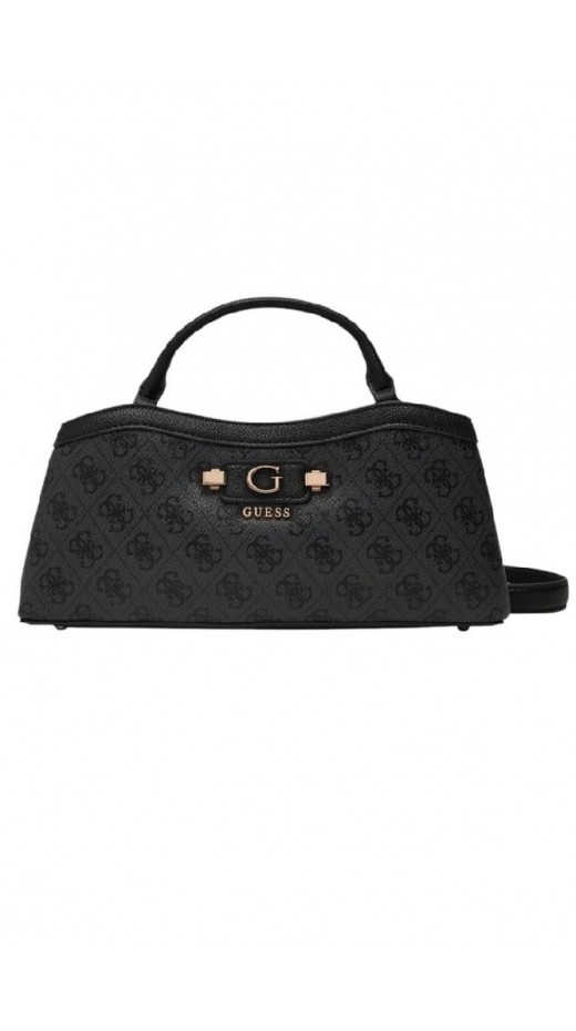 GUESS LINDSEY SMALL 2 COMP SATCHEL ΤΣΑΝΤΑ ΓΥΝΑΙΚΕΙΑ DARK GREY