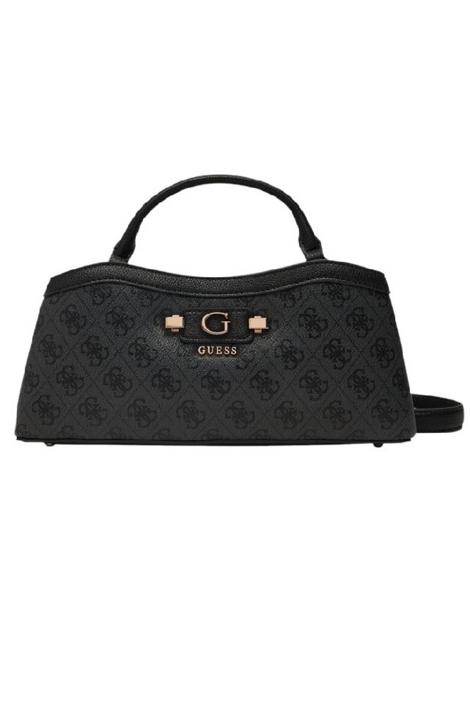 GUESS LINDSEY SMALL 2 COMP SATCHEL ΤΣΑΝΤΑ ΓΥΝΑΙΚΕΙΑ DARK GREY