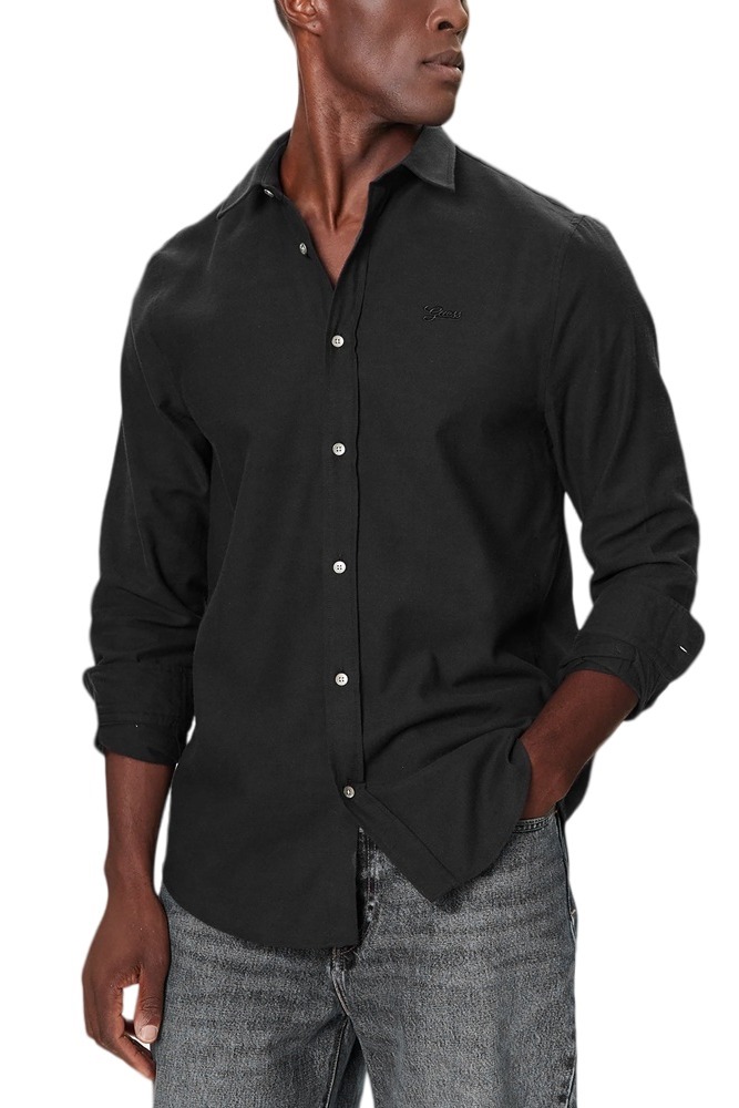 GUESS LS FLANNEL TWILL SHIRT ΠΟΥΚΑΜΙΣΟ ΑΝΔΡΙΚΟ BLACK