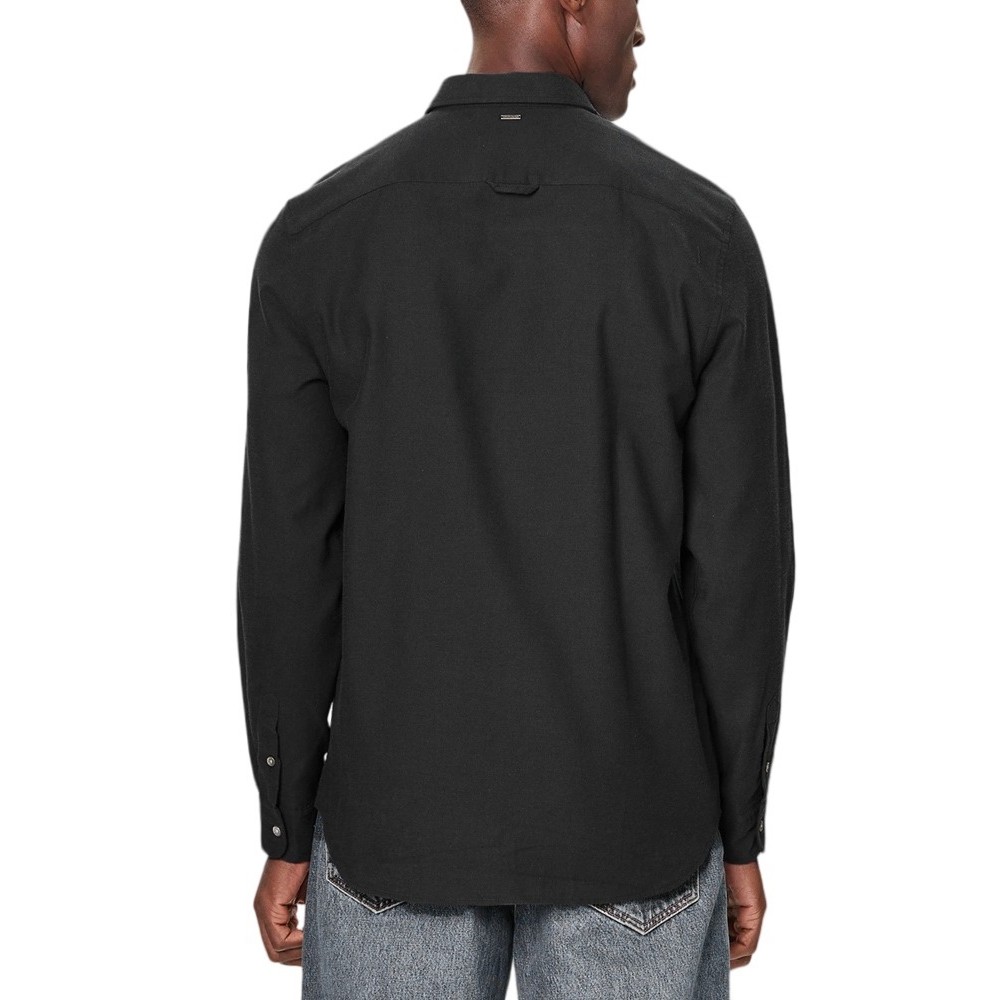 GUESS LS FLANNEL TWILL SHIRT ΠΟΥΚΑΜΙΣΟ ΑΝΔΡΙΚΟ BLACK