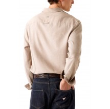 GUESS LS FLANNEL TWILL SHIRT ΠΟΥΚΑΜΙΣΟ ΑΝΔΡΙΚΟ BEIGE
