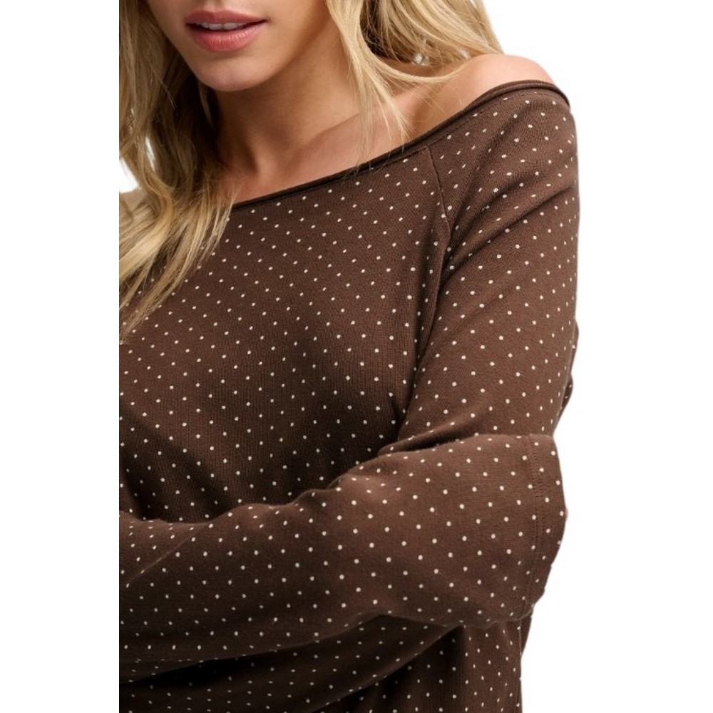 SUPERDRY BARDOT OFF SHOULDER ΤΟΠ ΜΠΛΟΥΖΑ ΓΥΝΑΙΚΕΙΑ CHESTNUT