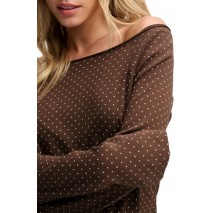 SUPERDRY BARDOT OFF SHOULDER ΤΟΠ ΜΠΛΟΥΖΑ ΓΥΝΑΙΚΕΙΑ CHESTNUT