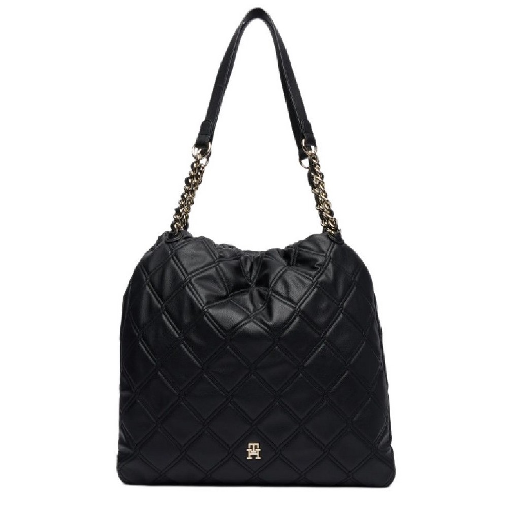 TOMMY HILFIGER FEMININE TOTE ΤΣΑΝΤΑ ΓΥΝΑΙΚΕΙΑ BLACK