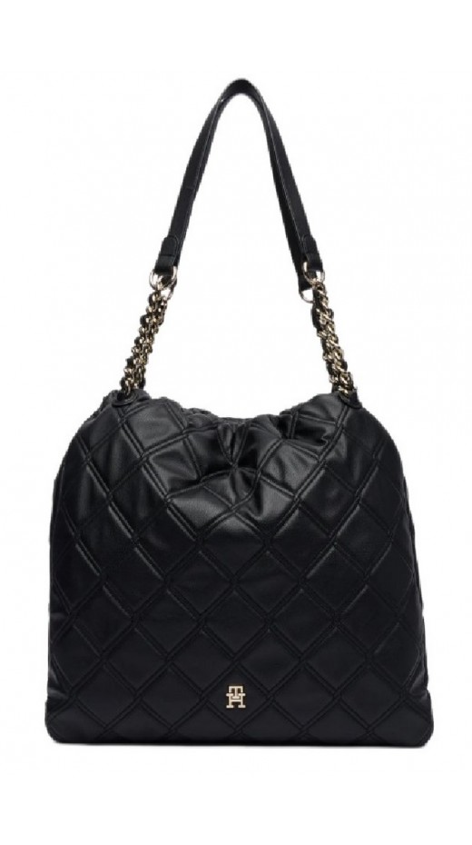 TOMMY HILFIGER FEMININE TOTE ΤΣΑΝΤΑ ΓΥΝΑΙΚΕΙΑ BLACK