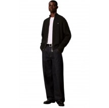 CALVIN KLEIN JEANS VERTICAL TEXTURE CTTN FZ SWTR ΖΑΚΕΤΑ ΠΛΕΚΤΗ ΑΝΔΡΙΚΗ BLACK
