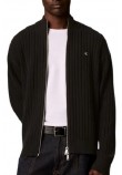 CALVIN KLEIN JEANS VERTICAL TEXTURE CTTN FZ SWTR ΖΑΚΕΤΑ ΠΛΕΚΤΗ ΑΝΔΡΙΚΗ BLACK