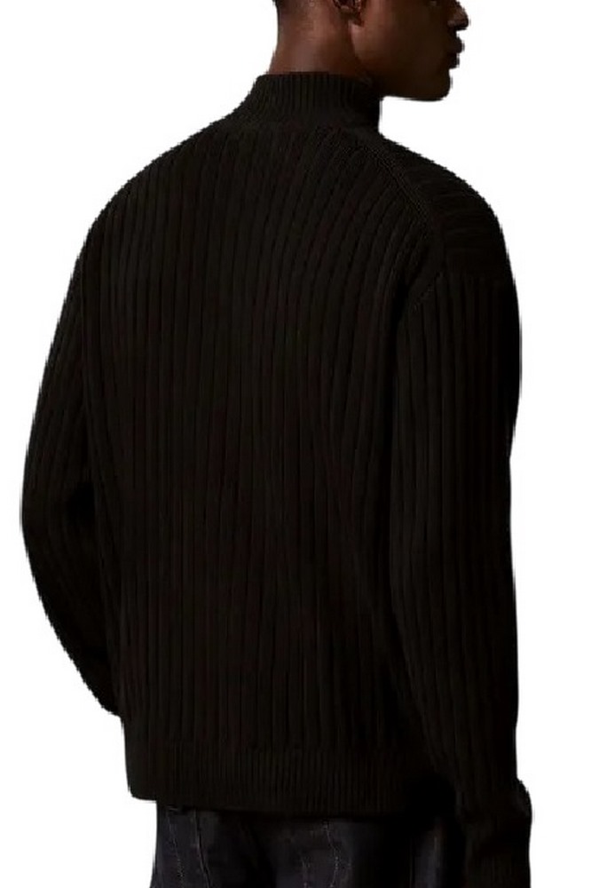 CALVIN KLEIN JEANS VERTICAL TEXTURE CTTN FZ SWTR ΖΑΚΕΤΑ ΠΛΕΚΤΗ ΑΝΔΡΙΚΗ BLACK