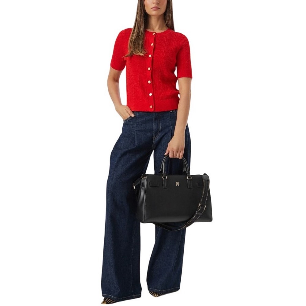 TOMMY HILFIGER JOY SATCHEL ΤΣΑΝΤΑ ΓΥΝΑΙΚΕΙΑ BLACK