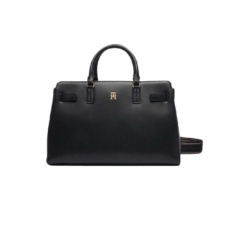 TOMMY HILFIGER JOY SATCHEL ΤΣΑΝΤΑ ΓΥΝΑΙΚΕΙΑ BLACK