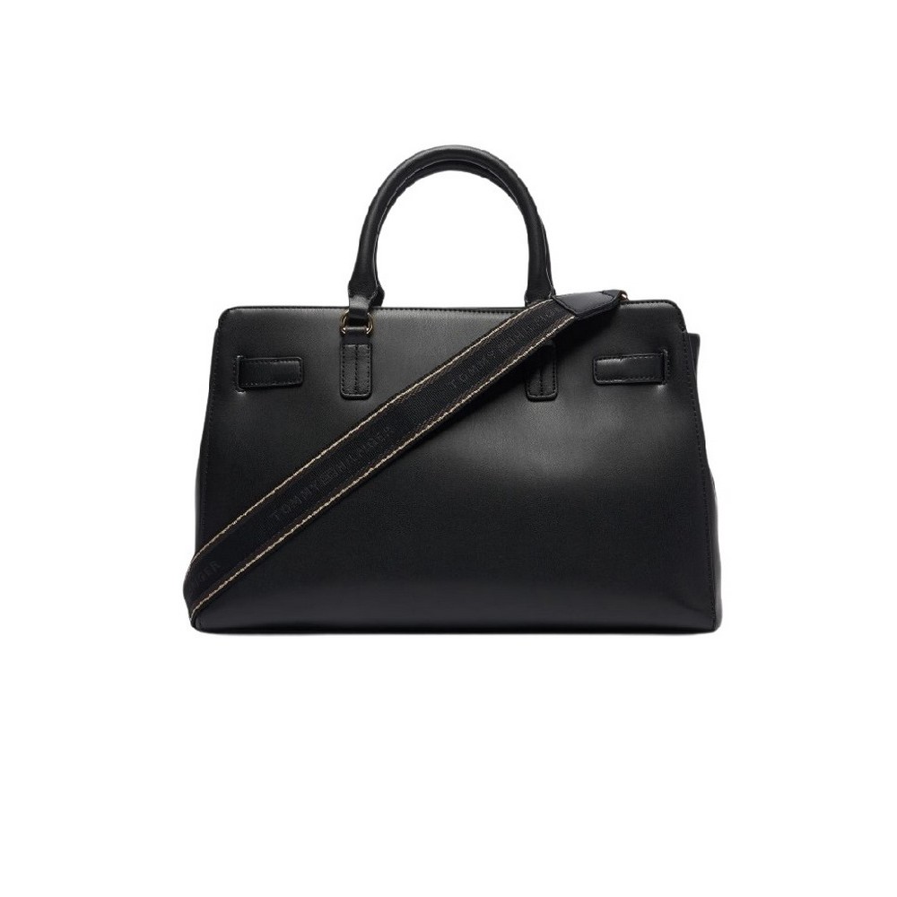 TOMMY HILFIGER JOY SATCHEL ΤΣΑΝΤΑ ΓΥΝΑΙΚΕΙΑ BLACK