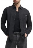 CALVIN KLEIN JEANS LINEN COTTON SHIRT ΠΟΥΚΑΜΙΣΟ ΑΝΔΡΙΚΟ BLACK