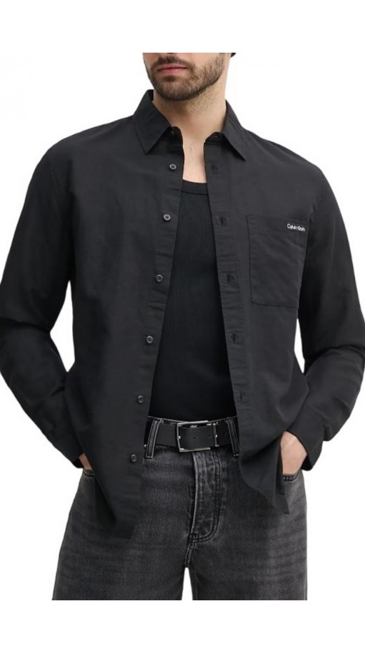 CALVIN KLEIN JEANS LINEN COTTON SHIRT ΠΟΥΚΑΜΙΣΟ ΑΝΔΡΙΚΟ BLACK