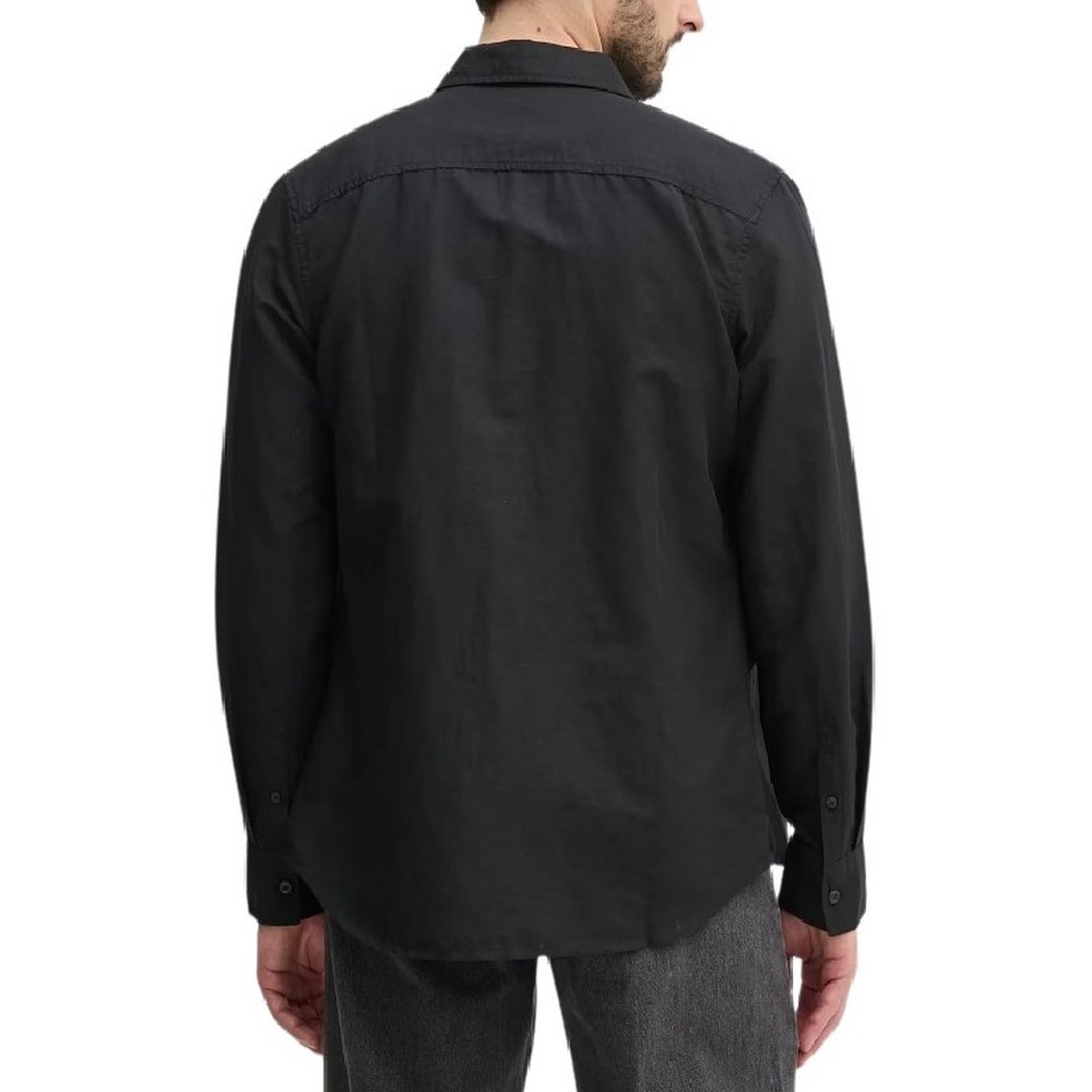 CALVIN KLEIN JEANS LINEN COTTON SHIRT ΠΟΥΚΑΜΙΣΟ ΑΝΔΡΙΚΟ BLACK