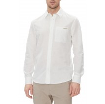 CALVIN KLEIN JEANS LINEN COTTON SHIRT ΠΟΥΚΑΜΙΣΟ ΑΝΔΡΙΚΟ BRIGHT WHITE