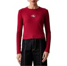 CALVIN KLEIN JEANS A MONOGRAM BABY TEE ΜΠΛΟΥΖΑ ΜΑΚΡΥΜΑΝΙΚΗ ΓΥΝΑΙΚΕΙΑ RED