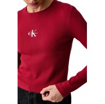 CALVIN KLEIN JEANS A MONOGRAM BABY TEE ΜΠΛΟΥΖΑ ΜΑΚΡΥΜΑΝΙΚΗ ΓΥΝΑΙΚΕΙΑ RED