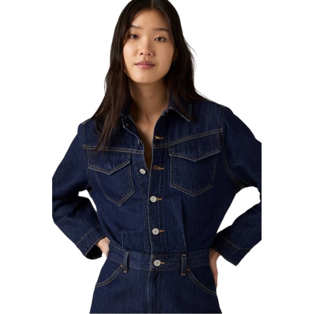 LEVIS WESTERN JUMPSUIT FLAT FINISH ΟΛΟΣΩΜΗ ΦΟΡΜΑ ΤΖΙΝ ΓΥΝΑΙΚΕΙΑ DARK INDIGO