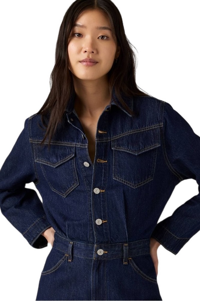 LEVIS WESTERN JUMPSUIT FLAT FINISH ΟΛΟΣΩΜΗ ΦΟΡΜΑ ΤΖΙΝ ΓΥΝΑΙΚΕΙΑ DARK INDIGO