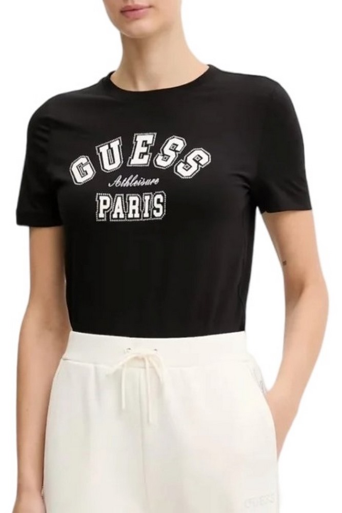 GUESS ANITA CN T-SHIRT ΜΠΛΟΥΖΑ ΓΥΝΑΙΚΕΙΑ BLACK