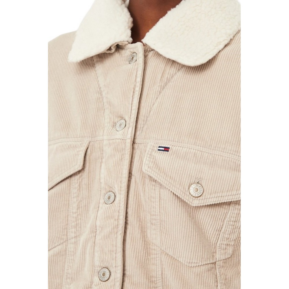 TOMMY JEANS CORD TRUCKER JACKET ΜΠΟΥΦΑΝ ΓΥΝΑΙΚΕΙΟ SAND