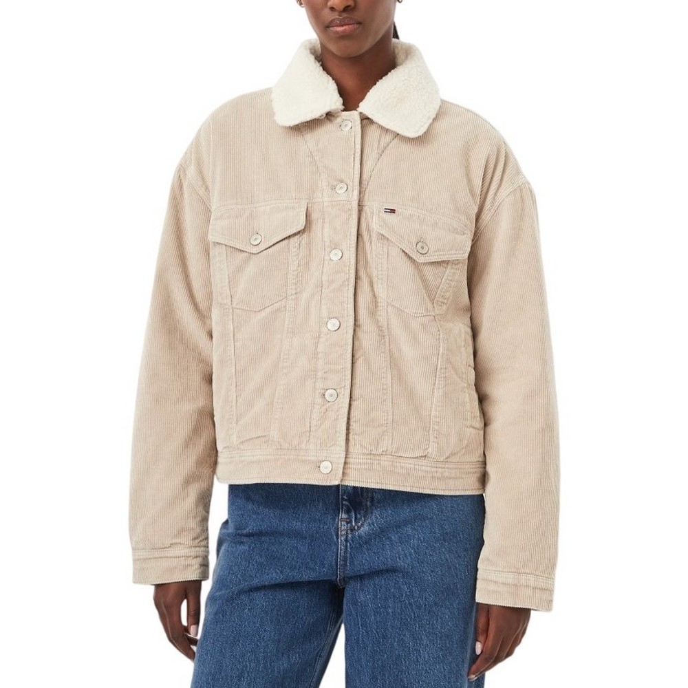 TOMMY JEANS CORD TRUCKER JACKET ΜΠΟΥΦΑΝ ΓΥΝΑΙΚΕΙΟ SAND