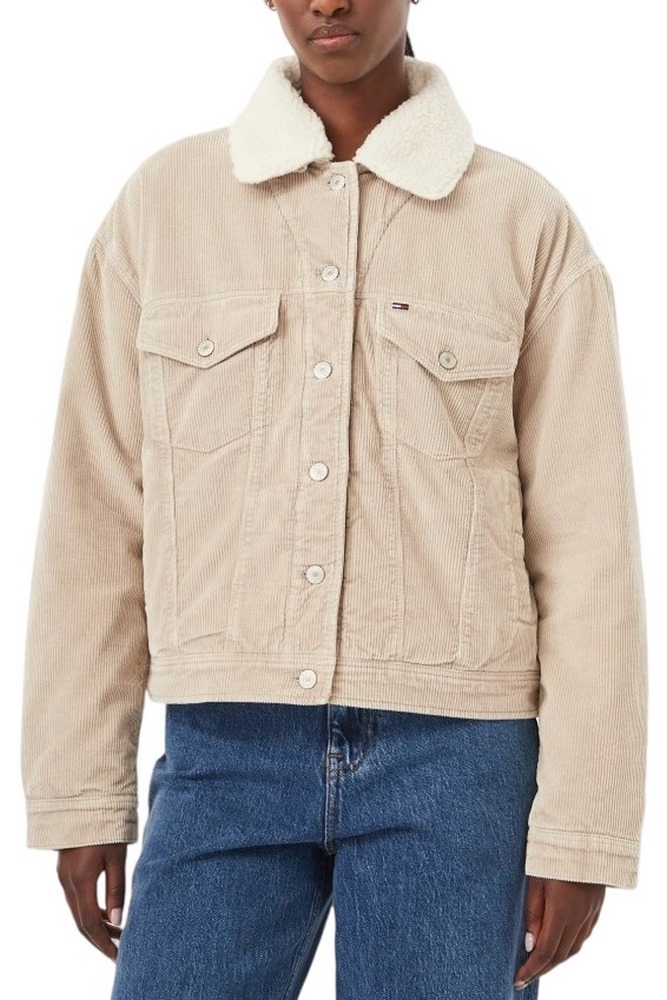 TOMMY JEANS CORD TRUCKER JACKET ΜΠΟΥΦΑΝ ΓΥΝΑΙΚΕΙΟ SAND