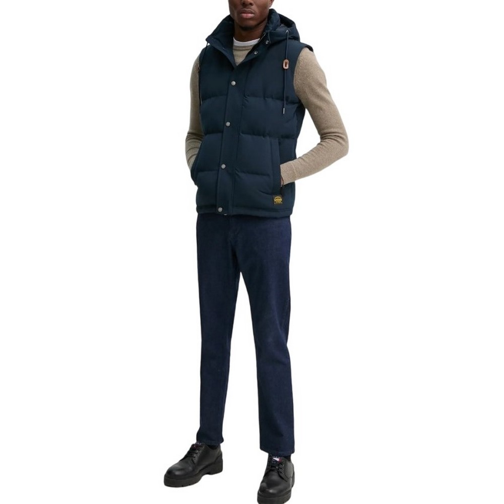 SUPERDRY D2 OVIN EVEREST HOODED PUFFER GILET ΜΠΟΥΦΑΝ ΑΝΔΡΙΚΟ DEEP NAVY