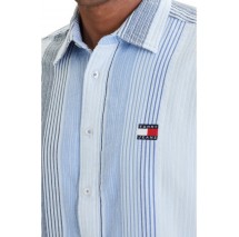 TOMMY JEANS RLX STRIPE SHIRT EXT ΠΟΥΚΑΜΙΣΟ ΚΟΝΤΟΜΑΝΙΚΟ ΑΝΔΡΙΚΟ CIEL