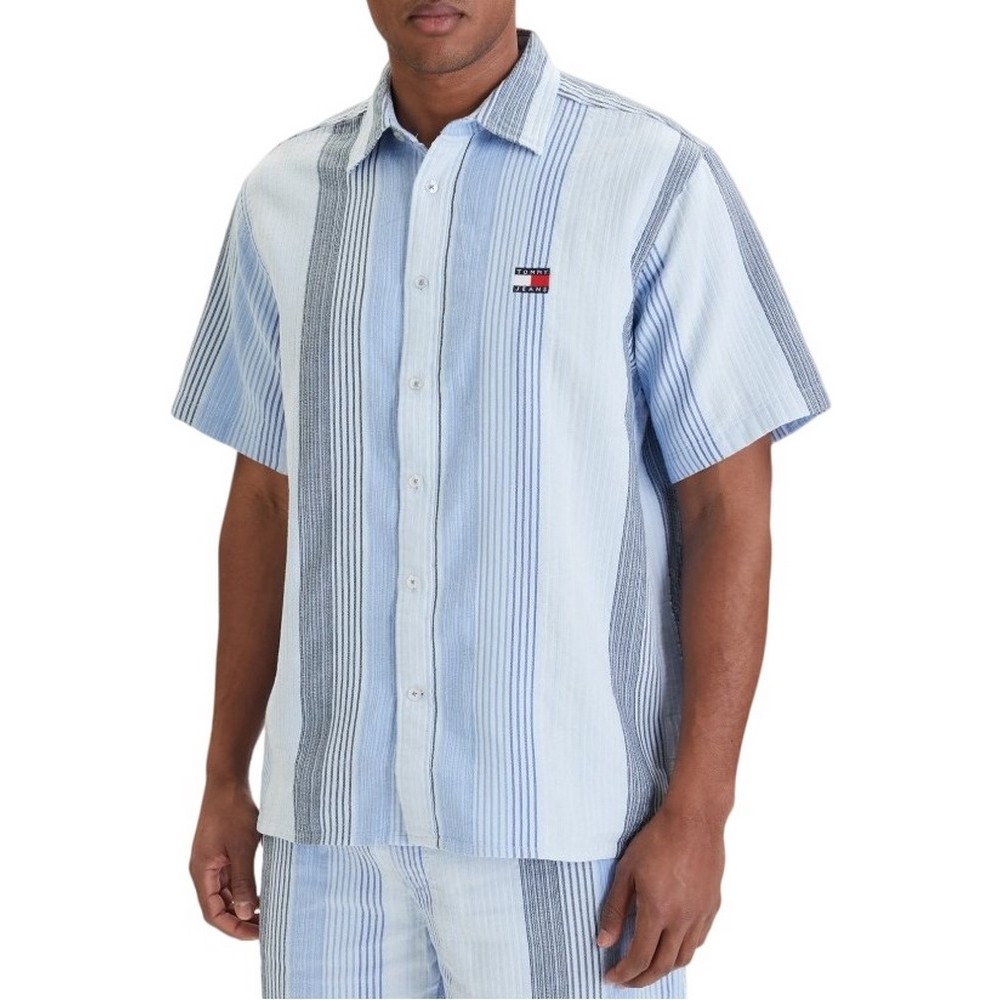 TOMMY JEANS RLX STRIPE SHIRT EXT ΠΟΥΚΑΜΙΣΟ ΚΟΝΤΟΜΑΝΙΚΟ ΑΝΔΡΙΚΟ CIEL