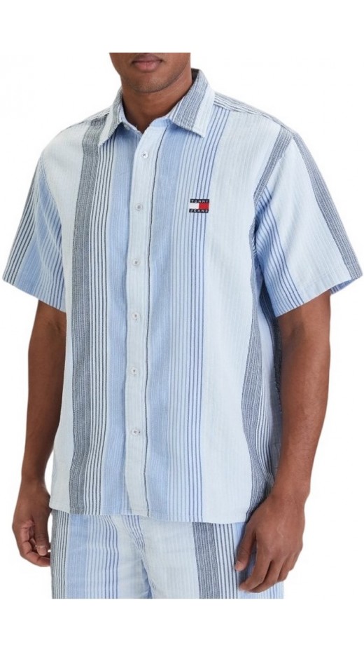 TOMMY JEANS RLX STRIPE SHIRT EXT ΠΟΥΚΑΜΙΣΟ ΚΟΝΤΟΜΑΝΙΚΟ ΑΝΔΡΙΚΟ CIEL
