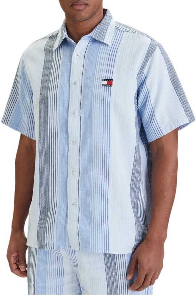 TOMMY JEANS RLX STRIPE SHIRT EXT ΠΟΥΚΑΜΙΣΟ ΚΟΝΤΟΜΑΝΙΚΟ ΑΝΔΡΙΚΟ CIEL