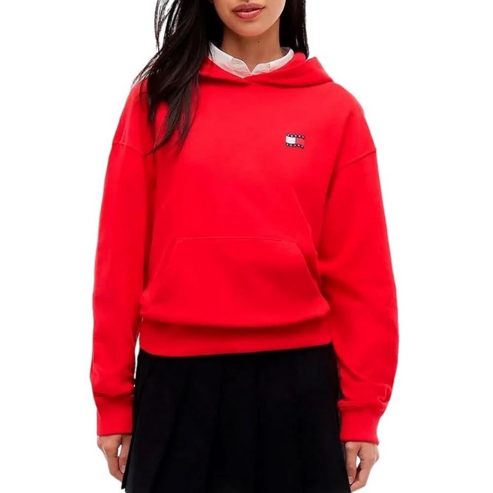 TOMMY JEANS BXY ARCH WAVY FLAG HOOD EXT ΜΠΛΟΥΖΑ ΦΟΥΤΕΡ ΓΥΝΑΙΚΕΙΑ RED