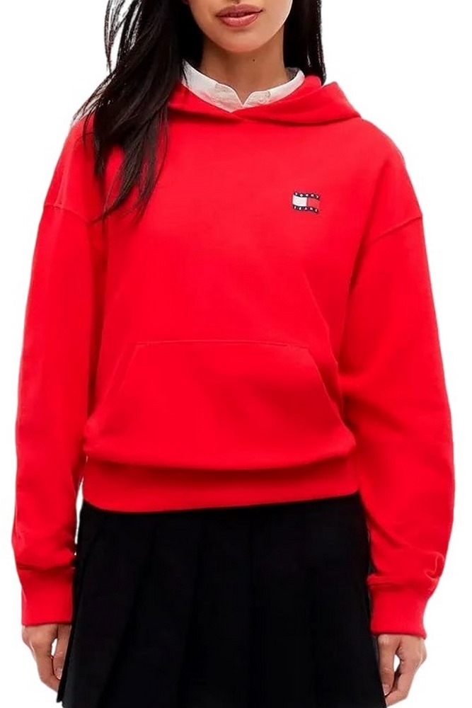 TOMMY JEANS BXY ARCH WAVY FLAG HOOD EXT ΜΠΛΟΥΖΑ ΦΟΥΤΕΡ ΓΥΝΑΙΚΕΙΑ RED