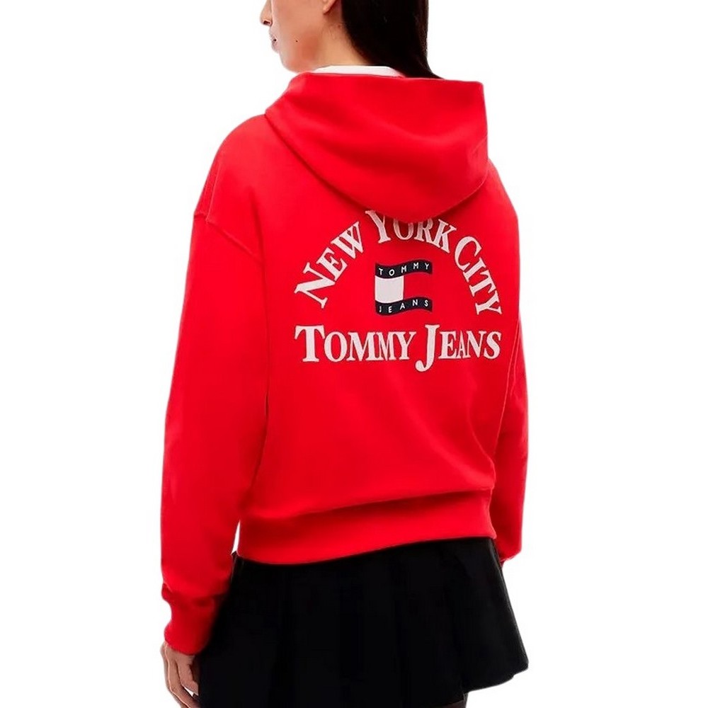 TOMMY JEANS BXY ARCH WAVY FLAG HOOD EXT ΜΠΛΟΥΖΑ ΦΟΥΤΕΡ ΓΥΝΑΙΚΕΙΑ RED