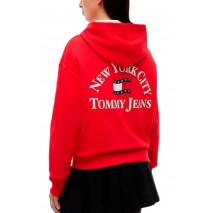 TOMMY JEANS BXY ARCH WAVY FLAG HOOD EXT ΜΠΛΟΥΖΑ ΦΟΥΤΕΡ ΓΥΝΑΙΚΕΙΑ RED