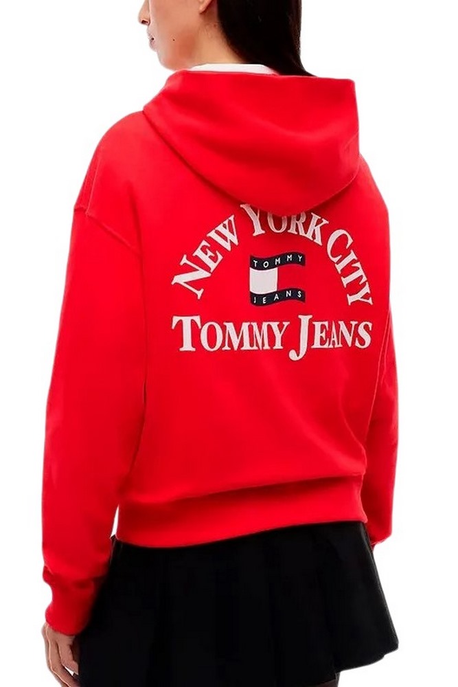 TOMMY JEANS BXY ARCH WAVY FLAG HOOD EXT ΜΠΛΟΥΖΑ ΦΟΥΤΕΡ ΓΥΝΑΙΚΕΙΑ RED