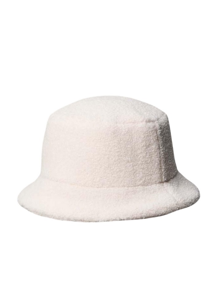 CALVIN KLEIN ALL-OVER SHERPA W/ PATCH BUCKET ΚΑΠΕΛΟ ΓΥΝΑΙΚΕΙΟ CREAMY WHITE