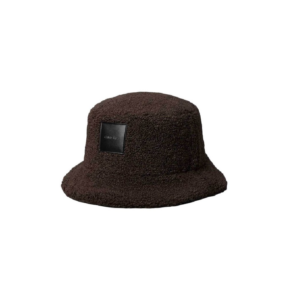 CALVIN KLEIN ALL-OVER SHERPA W/ PATCH BUCKET ΚΑΠΕΛΟ ΓΥΝΑΙΚΕΙΟ BROWN