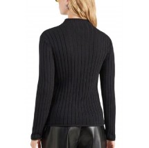 CALVIN KLEIN JEANS WOVEN LABEL TNECK SWEATER ΜΠΛΟΥΖΑ ΠΛΕΚΤΗ ΓΥΝΑΙΚΕΙΑ BLACK