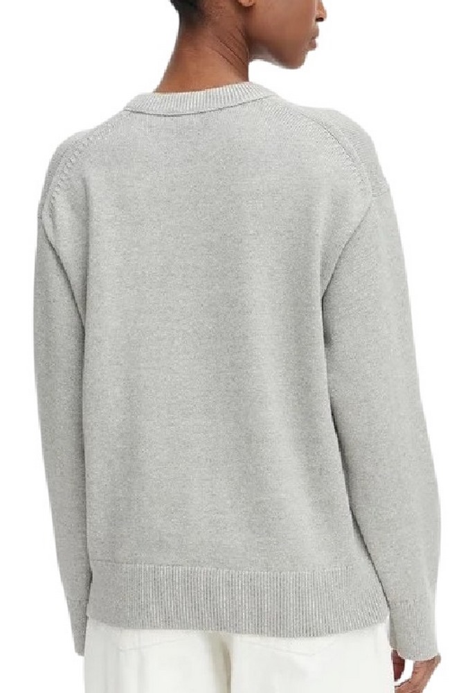 CALVIN KLEIN JEANS CONTRAST LOGO LS SWEATER ΜΠΛΟΥΖΑ ΠΛΕΚΤΗ ΓΥΝΑΙΚΕΙΑ GREY
