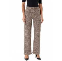 GUESS MARRONE WIDE LEG W5YA1AWHFP2 ΠΑΝΤΕΛΟΝΙ ΓΥΝΑΙΚΕΙΟ LEOPARD PRINT