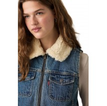 LEVIS TINY SHERPA VEST WORN IN ΓΙΛΕΚΟ ΤΖΙΝ ΓΥΝΑΙΚΕΙΟ MED INDIGO