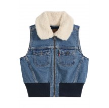 LEVIS TINY SHERPA VEST WORN IN ΓΙΛΕΚΟ ΤΖΙΝ ΓΥΝΑΙΚΕΙΟ MED INDIGO
