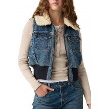 LEVIS TINY SHERPA VEST WORN IN ΓΙΛΕΚΟ ΤΖΙΝ ΓΥΝΑΙΚΕΙΟ MED INDIGO