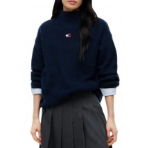 TOMMY JEANS CROP BADGE SWEATER ALPACA ΜΠΛΟΥΖΑ ΠΛΕΚΤΗ ΓΥΝΑΙΚΕΙΑ NAVY